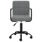 vidaXL Scaune de bucătărie pivotante, 2 buc, gri închis, catifea