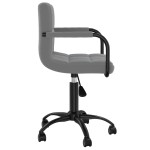 vidaXL Scaune de bucătărie pivotante, 2 buc, gri închis, catifea