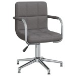 vidaXL Scaun de birou pivotant, gri închis, material textil vidaXL Scaun de birou pivotant, gri închis, material textil