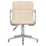 vidaXL Scaun de birou pivotant, crem, material textil vidaXL Scaun de birou pivotant, crem, material textil