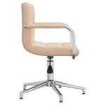 vidaXL Scaun de birou pivotant, crem, material textil vidaXL Scaun de birou pivotant, crem, material textil