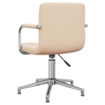 vidaXL Scaun de birou pivotant, crem, material textil vidaXL Scaun de birou pivotant, crem, material textil