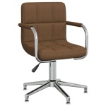 vidaXL Scaun de birou pivotant, maro, material textil vidaXL Scaun de birou pivotant, maro, material textil