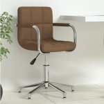 vidaXL Scaun de birou pivotant, maro, material textil vidaXL Scaun de birou pivotant, maro, material textil