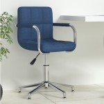 vidaXL Scaun de birou pivotant, albastru, material textil vidaXL Scaun de birou pivotant, albastru, material textil