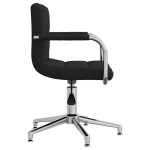 vidaXL Scaun de birou pivotant, negru, material textil vidaXL Scaun de birou pivotant, negru, material textil