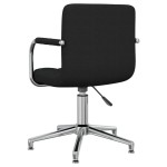 vidaXL Scaun de birou pivotant, negru, material textil vidaXL Scaun de birou pivotant, negru, material textil