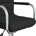 vidaXL Scaun de birou pivotant, negru, material textil vidaXL Scaun de birou pivotant, negru, material textil