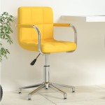 vidaXL Scaun de birou pivotant, galben muștar, material textil vidaXL Scaun de birou pivotant, galben muștar, material textil