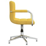 vidaXL Scaun de birou pivotant, galben muștar, material textil vidaXL Scaun de birou pivotant, galben muștar, material textil
