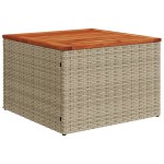 Set canapea de grădină 6 piese cu perne bej din ratan poliester Acacia Set canapea de grădină 6 piese cu perne bej din ratan poliester Acacia