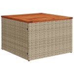 Set Canapea de Grădină vidaXL 6 Piese cu Pernuțe Bej Ratan Poli Acacia Set Canapea de Grădină vidaXL 6 Piese cu Pernuțe Bej Ratan Poli Acacia