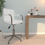 vidaXL Scaun de birou pivotant, alb, piele ecologică vidaXL Scaun de birou pivotant, alb, piele ecologică
