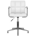 vidaXL Scaun de birou pivotant, alb, piele ecologică vidaXL Scaun de birou pivotant, alb, piele ecologică