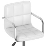 vidaXL Scaun de birou pivotant, alb, piele ecologică vidaXL Scaun de birou pivotant, alb, piele ecologică