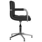 vidaXL Scaun de birou rotativ, negru, piele ecologică vidaXL Scaun de birou rotativ, negru, piele ecologică