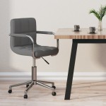 vidaXL Scaun de birou pivotant, gri deschis, material textil vidaXL Scaun de birou pivotant, gri deschis, material textil