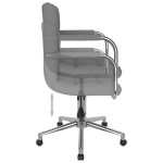 vidaXL Scaun de birou pivotant, gri deschis, material textil vidaXL Scaun de birou pivotant, gri deschis, material textil