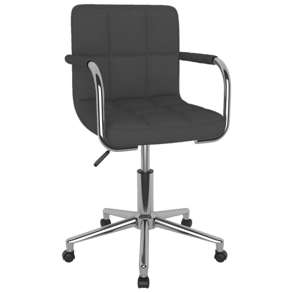 vidaXL Scaun de birou pivotant, gri închis, material textil