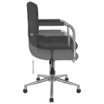 vidaXL Scaun de birou pivotant, gri închis, material textil vidaXL Scaun de birou pivotant, gri închis, material textil