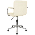 vidaXL Scaun de birou pivotant, crem, material textil vidaXL Scaun de birou pivotant, crem, material textil