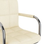 vidaXL Scaun de birou pivotant, crem, material textil vidaXL Scaun de birou pivotant, crem, material textil