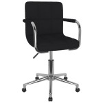 vidaXL Scaun de birou pivotant, negru, material textil vidaXL Scaun de birou pivotant, negru, material textil