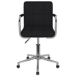 vidaXL Scaun de birou pivotant, negru, material textil vidaXL Scaun de birou pivotant, negru, material textil