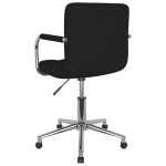 vidaXL Scaun de birou pivotant, negru, material textil vidaXL Scaun de birou pivotant, negru, material textil