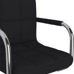vidaXL Scaun de birou pivotant, negru, material textil vidaXL Scaun de birou pivotant, negru, material textil