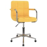 vidaXL Scaun de birou pivotant, galben muștar, material textil vidaXL Scaun de birou pivotant, galben muștar, material textil