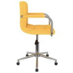 vidaXL Scaun de birou pivotant, galben muștar, material textil vidaXL Scaun de birou pivotant, galben muștar, material textil