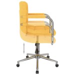 vidaXL Scaun de birou pivotant, galben muștar, material textil vidaXL Scaun de birou pivotant, galben muștar, material textil