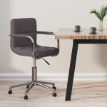 vidaXL Scaun de birou pivotant, gri taupe, material textil vidaXL Scaun de birou pivotant, gri taupe, material textil