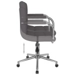 vidaXL Scaun de birou pivotant, gri taupe, material textil vidaXL Scaun de birou pivotant, gri taupe, material textil