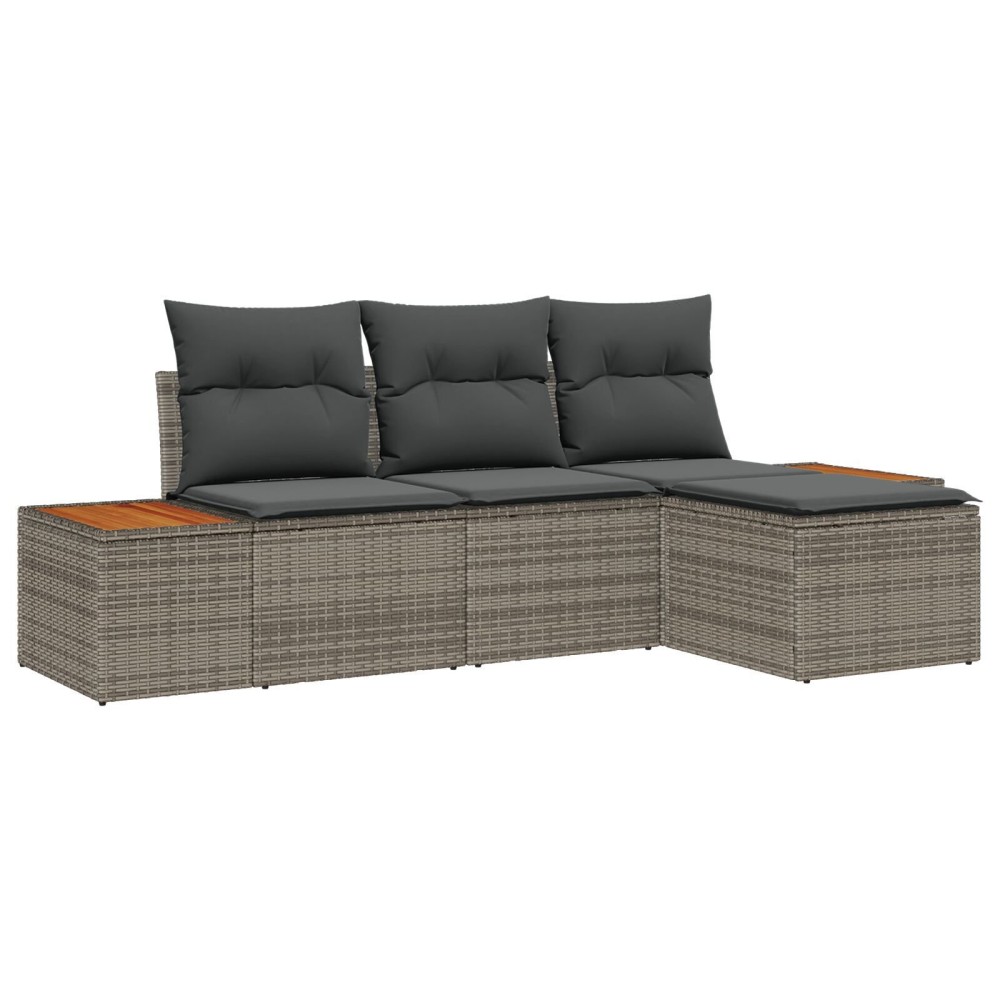 vidaXL cu pernă Ajustabil 4 pcs Gri 239 x 117 x 37 cm