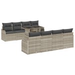 Set canapea de grădină vidaXL cu 9 piese și perne gri deschis din poli ratan Set canapea de grădină vidaXL cu 9 piese și perne gri deschis din poli ratan