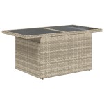 Set canapea 8 piese grădină perne gri deschis din ratan poli Set canapea 8 piese grădină perne gri deschis din ratan poli