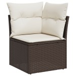 vidaXL Set de canapele pentru grădină cu pernă 10 pcs Maro Rattan poli vidaXL Set de canapele pentru grădină cu pernă 10 pcs Maro Rattan poli
