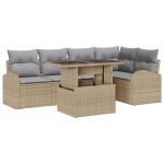 vidaXL Set de canapele pentru grădină 6 pcs bej și gri deschis