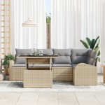 vidaXL Set de canapele pentru grădină 6 pcs bej și gri deschis