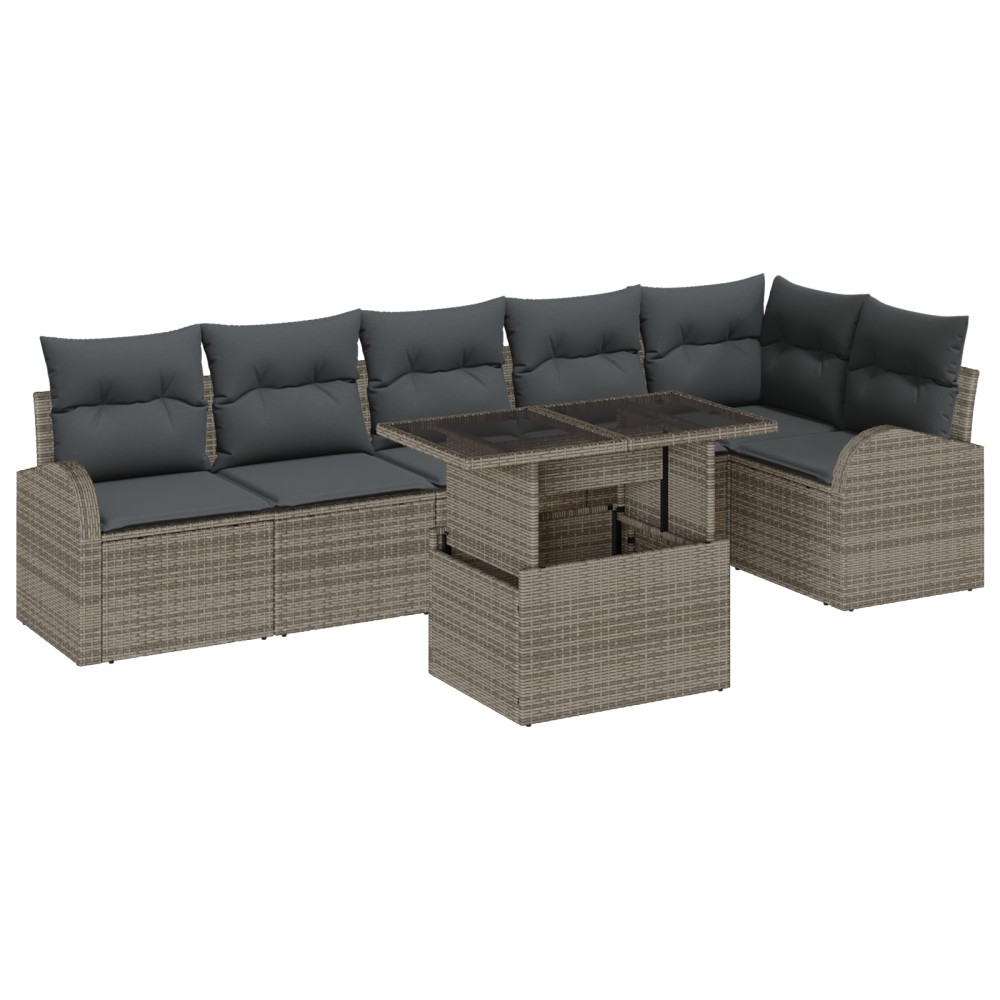 vidaXL Set de canapele pentru grădină 7 pcs Gri 100 x 55 x 73 cm