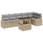 vidaXL Set de canapele pentru grădină 7 pcs bej și gri deschis