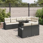 vidaXL Set de canapele pentru grădină cu pernă 9 pcs negru și crem vidaXL Set de canapele pentru grădină cu pernă 9 pcs negru și crem