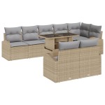 vidaXL Set de canapele pentru grădină 9 pcs bej și gri deschis