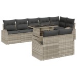vidaXL Set de canapele pentru grădină cu pernă 9 pcs Gri deschis vidaXL Set de canapele pentru grădină cu pernă 9 pcs Gri deschis