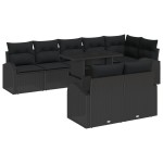 vidaXL Set de canapele pentru grădină 9 pcs Negru 100 x 55 x 73 cm vidaXL Set de canapele pentru grădină 9 pcs Negru 100 x 55 x 73 cm