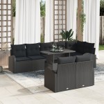 vidaXL Set de canapele pentru grădină 9 pcs Negru 100 x 55 x 73 cm vidaXL Set de canapele pentru grădină 9 pcs Negru 100 x 55 x 73 cm
