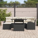 vidaXL Set de canapele pentru grădină cu pernă 7 pcs negru și crem vidaXL Set de canapele pentru grădină cu pernă 7 pcs negru și crem