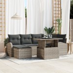 vidaXL Set de canapele pentru grădină cu pernă 7 pcs Gri vidaXL Set de canapele pentru grădină cu pernă 7 pcs Gri